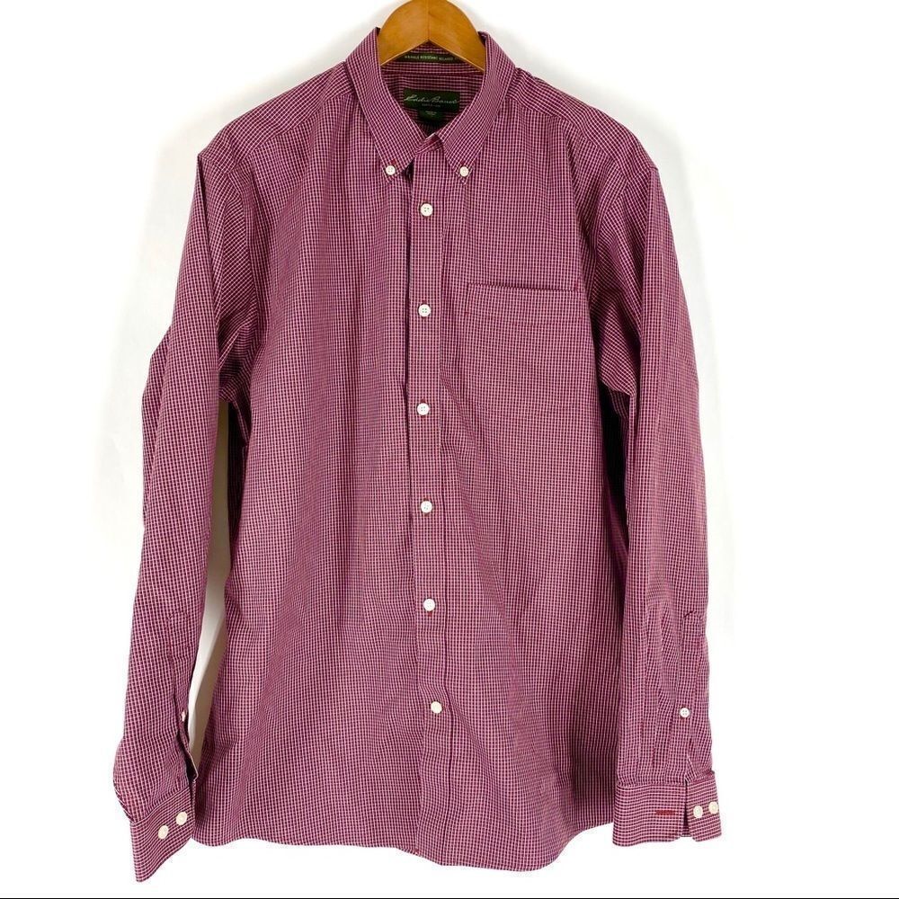 Men’s Eddie Bauer wrinkle resistant relaxed, fit, button-down plaid large cotton
